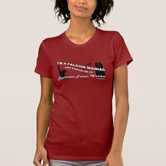 ロチェスターの《鳥》ハヤブサの監視人-私は狂気のTシャツです Tシャツ (正面)
