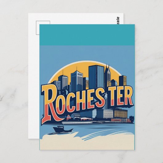 ロチェスターシティスカイラインニューヨークUSA ポストカード (正面/裏面)