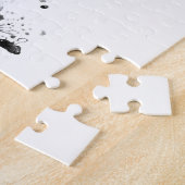 ロチェスターニューヨークスカイライン白黒 ジグソーパズル (側面)