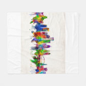 ロチェスターニューヨークスカイライン フリースブランケット (正面(横))