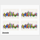 ロチェスターニューヨークスカイライン 長方形シール (シート)