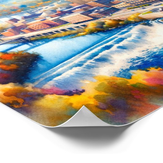 ロチェスターニューヨーク有名な旅行の場所の水色 ポスター (角)