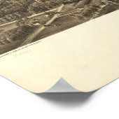 ロチェスターニューヨーク1879アンティークパノラママップ ポスター (角)