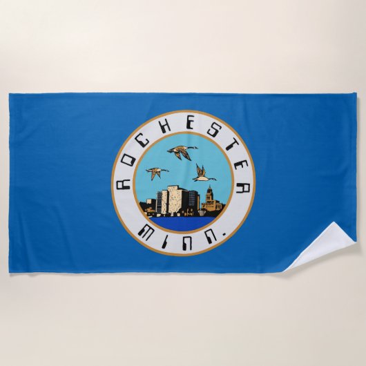 ロチェスター国旗（ミネソタ） ビーチタオル (正面)