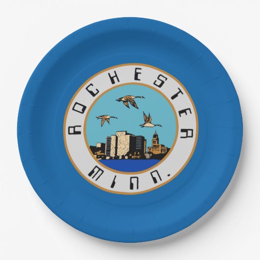ロチェスター国旗（ミネソタ） ペーパープレート (正面)