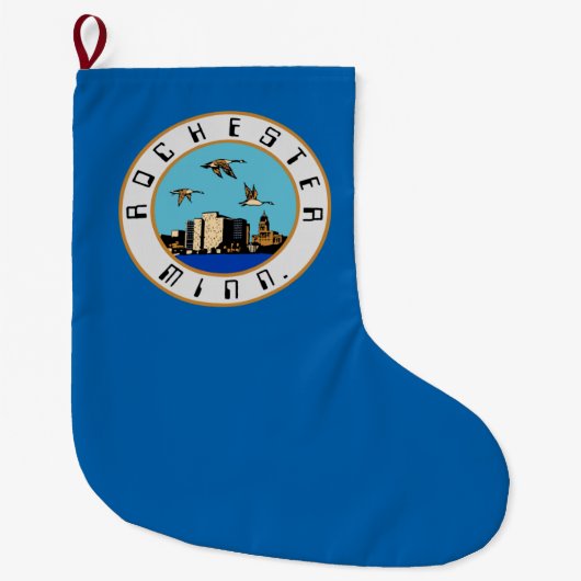 ロチェスター国旗（ミネソタ） ラージクリスマスストッキング (正面)