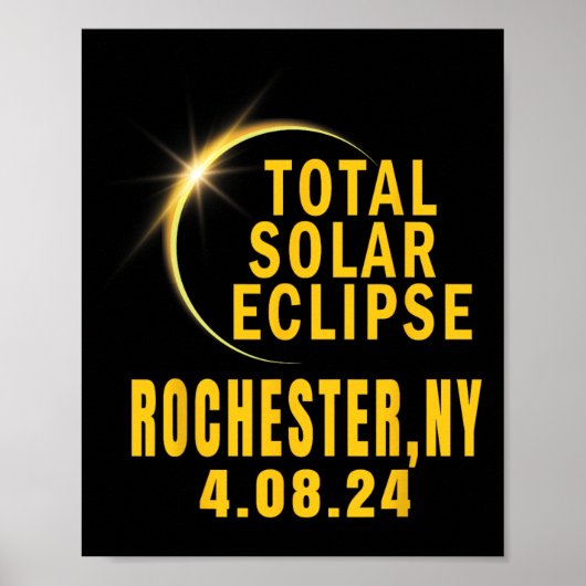 ロチェスター太陽のNy Eclipse 2024トータル太陽のEclips ポスター (正面)