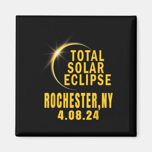 ロチェスター太陽のNy Eclipse 2024トータル太陽のEclips マグネット (正面)