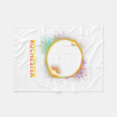 ロチェスター・ニューヨーク太陽のトータル日食2022年4月8日 フリースブランケット (正面(横))