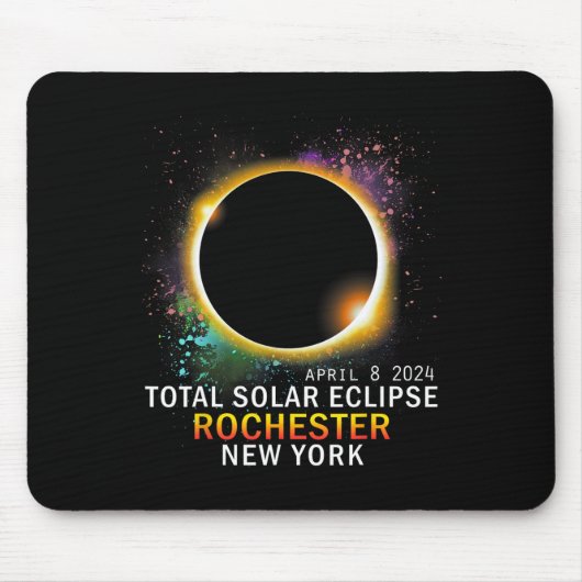 ロチェスター・ニューヨーク太陽のトータル日食2022年4月8日 マウスパッド (正面)