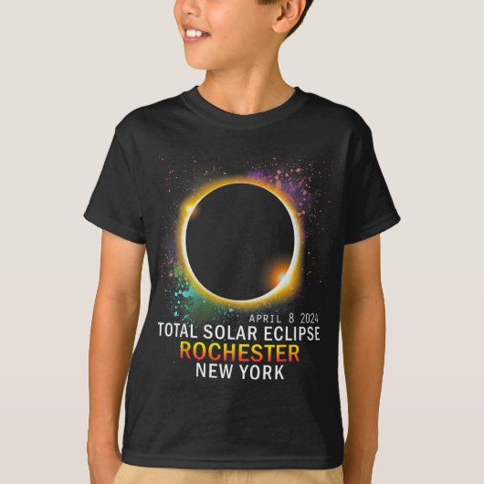 ロチェスター・ニューヨーク太陽のトータル日食2022年4月8日 Tシャツ (正面)
