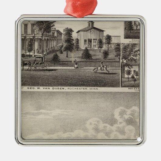 ロチェスター、ミネソタの住宅 メタルオーナメント (正面)