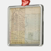 ロチェスター、ミネソタの地図 メタルオーナメント (左)