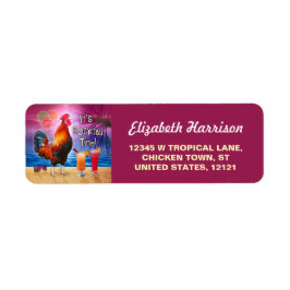 ロッおもしろいスターチキンカクテルトロピカルビーチ海 ラベル