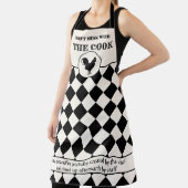 ロッおもしろいスターブラックとオフホワイト エプロン (インサイチュ)