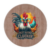 ロッおもしろいスター"Not Today Clucker"ファームライフアート カッティングボード (正面)