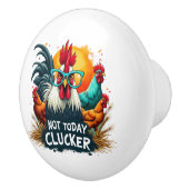 ロッおもしろいスター"Not Today Clucker"ファームライフアート セラミックノブ (右)