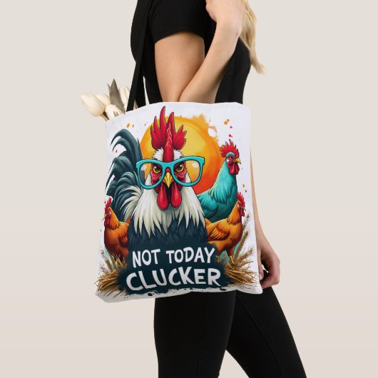 ロッおもしろいスター"Not Today Clucker"ファームライフアート トートバッグ (クローズアップ)