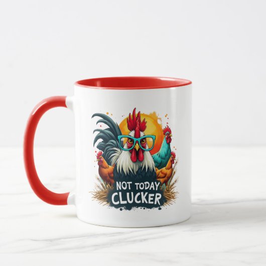 ロッおもしろいスター"Not Today Clucker"ファームライフアート マグカップ (左)