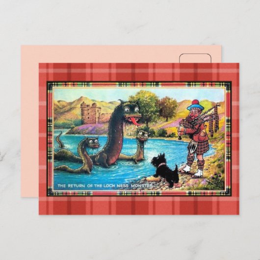 ロッおもしろいチ・ネス・モンスターのヴィンテージ・リターン ポストカード (正面/裏面)