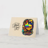 ロッお洒落カラフルスター漫画 サンキューカード (正面)