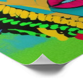 ロッはっきりしたクをポップ・アートの持つアフリカ系のアートアメリカ人女性 ポスター (角)