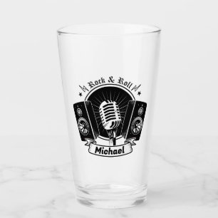 ロッカとマイク転がおよびスピーカー タンブラーグラス