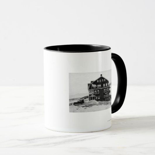 ロッカウェイオレゴン湖リトルホテル写真 マグカップ (正面右)