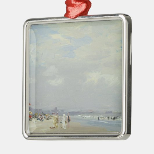 ロッカウェイビーチ(ニューヨーク)(by E.H. Potthast) メタルオーナメント (左)