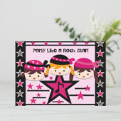 ロッカスタマイズクスターパーティーのような誕生日招待状 招待状 (スタンド正面)