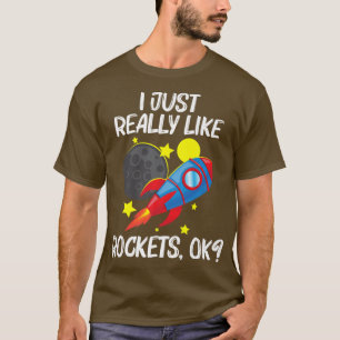ロッカッコいいク女子男性へキッズロケット宇宙船 Tシャツ