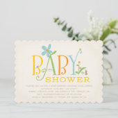 ロッカバイ ベイビー シャワーの招待状 - 青 招待状 (スタンド正面)