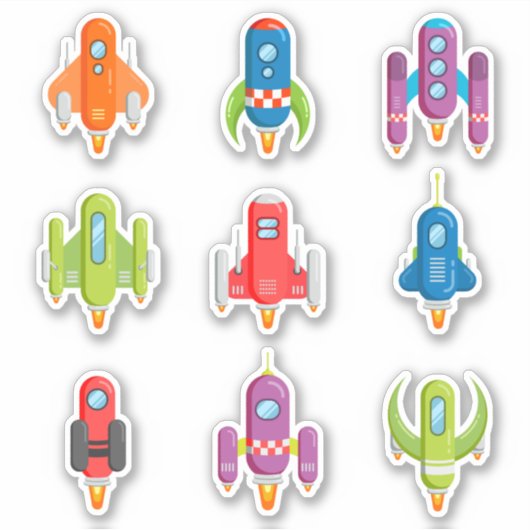 ロッカラフルケット船 シール (正面)