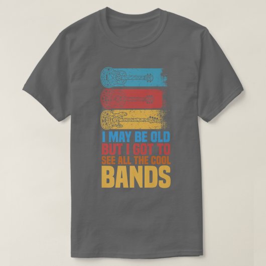 ロッカーとギタ得ーの恋人はバをカッコいい見る Tシャツ (デザイン正面)