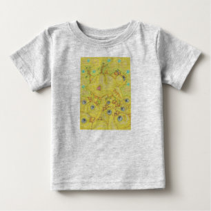ロッカーのひよこは黄色ピットのベビーのジャージーのTシャツの押し寄せます ベビーTシャツ
