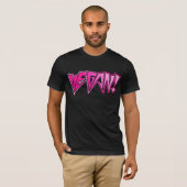 ロッカーのピンクのビーガン Tシャツ (正面フル)