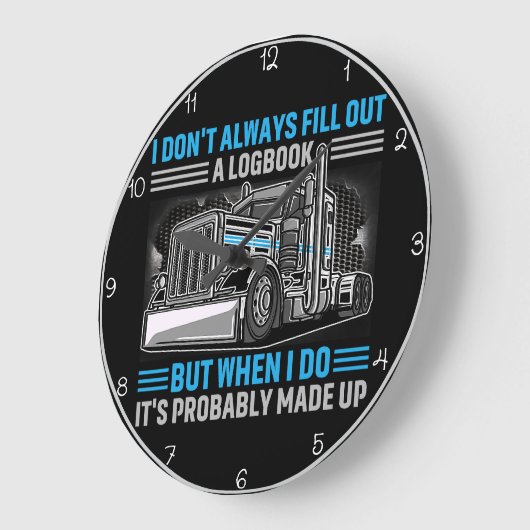ロッカーの告白ブルーユーモアのあるを航海日誌 ラージ壁時計 (傾斜)
