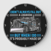 ロッカーの告白ブルーユーモアのあるを航海日誌 ラージ壁時計 (正面)