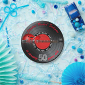 ロッカーの男のギターの記録第50誕生会 ペーパープレート (パーティー)