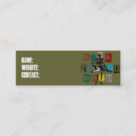 ロッカーのSkeletionのプロフィールか名刺 スキニー名刺 (正面)