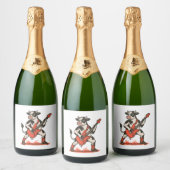 ロッカーカウクPNG、カウズ遊ギター スパークリングワインラベル (ボトル)