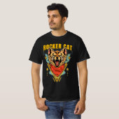 ロッカーキャットグラフィックTシャツ Tシャツ (正面フル)