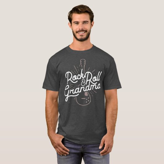 ロッカーグランマ用のロックアンドロールおばあちゃんギフト Tシャツ (正面フル)