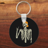 ロッカースケルトンキャップスケータークールハロウィンパンクロック キーホルダー (正面)