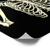 ロッカースケルトンキャップスケータークールハロウィンパンクロック ポスター (角)