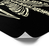 ロッカースケルトンキャップスケータークールハロウィンパンクロック ポスター (角)