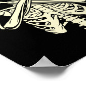 ロッカースケルトンキャップスケーターハロウィンハンドロックギル ポスター (角)