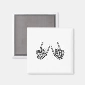 ロッカーハンドサインロックスケルトンレトロハロウィーンメンズ マグネット (正面/裏面)