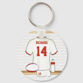 ロッカーパーソナライズされたルームのラグビージャージー キーホルダー (正面)