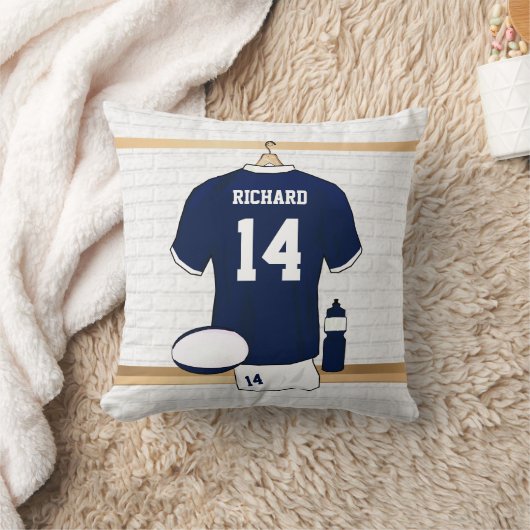 ロッカーパーソナライズされたルームのラグビージャージー クッション (ブランケット)